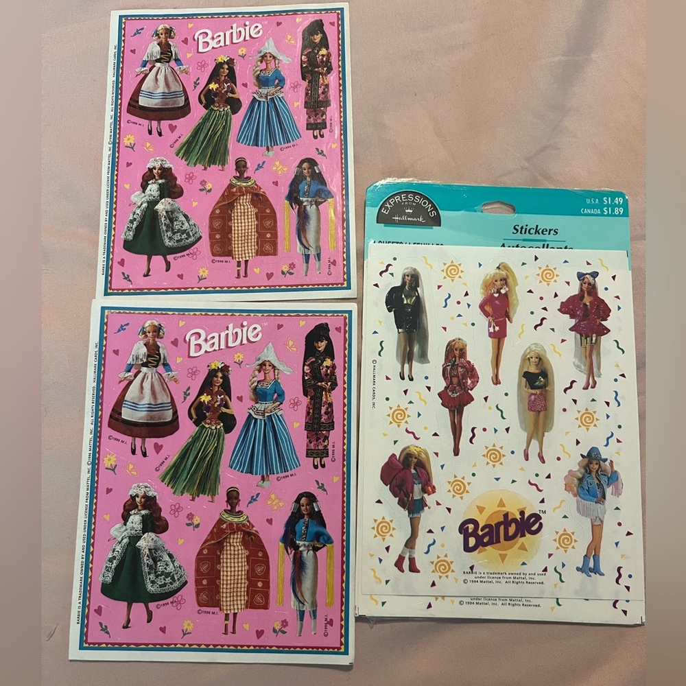 Vintage Barbie hallmark stickers